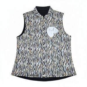 ​Greg Norman Collection Reversible Full-Zip Vest XL Zebra/Tiger Animal Print NWT